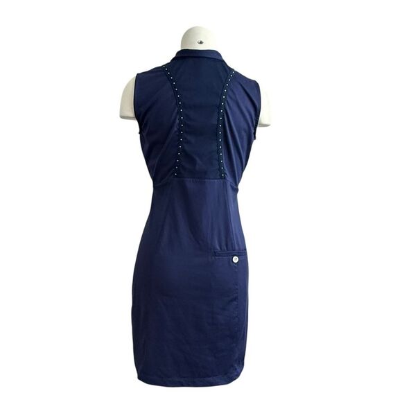 EP NY Sleeveless Dress in Blue with Stud Tape Trim size Small - Picture 2 of 8